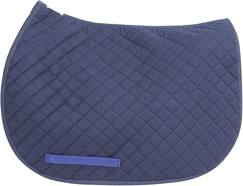 Miniatura 6 de TuffRider Basic Pony Saddle Pad – Diamond Quilted, Flannel Lined, Breathable Schooling Pad for Horses Hunter,Negro -,Borgoña,Deep Wisteria,Azul