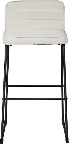 Miniatura 7 de Signature Design by Ashley Nerison Contemporary Taburete tapizado de altura de pub de 31.88 pulgadas, 2 unidades, color blanco roto