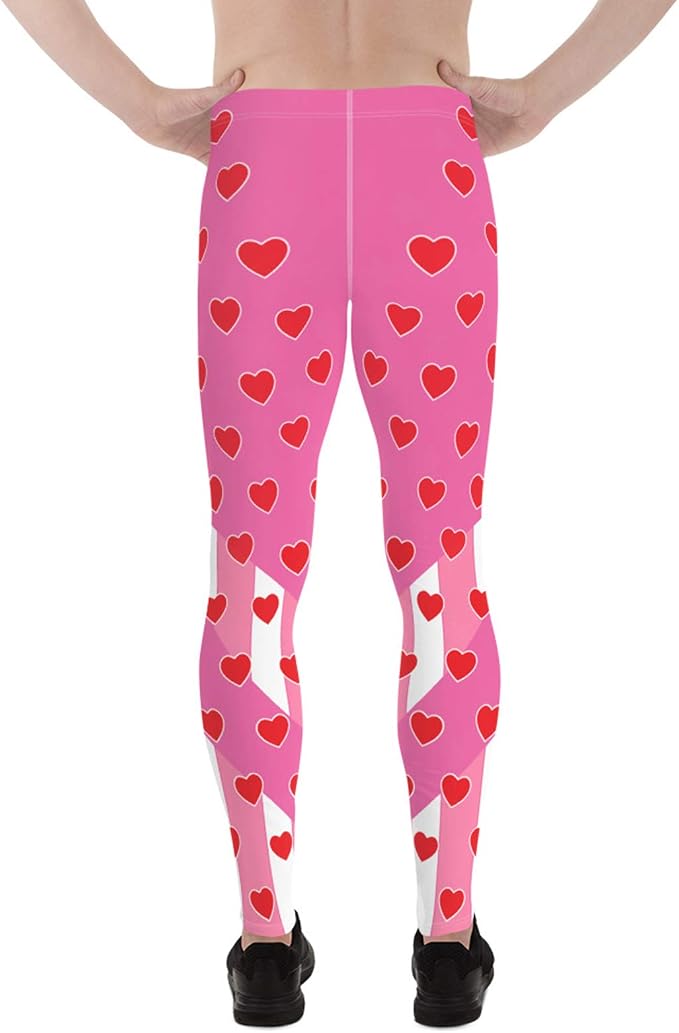 Red Hearts on Pink Workout Pants 