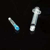 Vista 3 de Paquete de 20 jeringas industriales de 3 ml con aguja de 23Ga de 1 pulgada, jeringa desechable de plástico para laboratorios científicos, recarga
