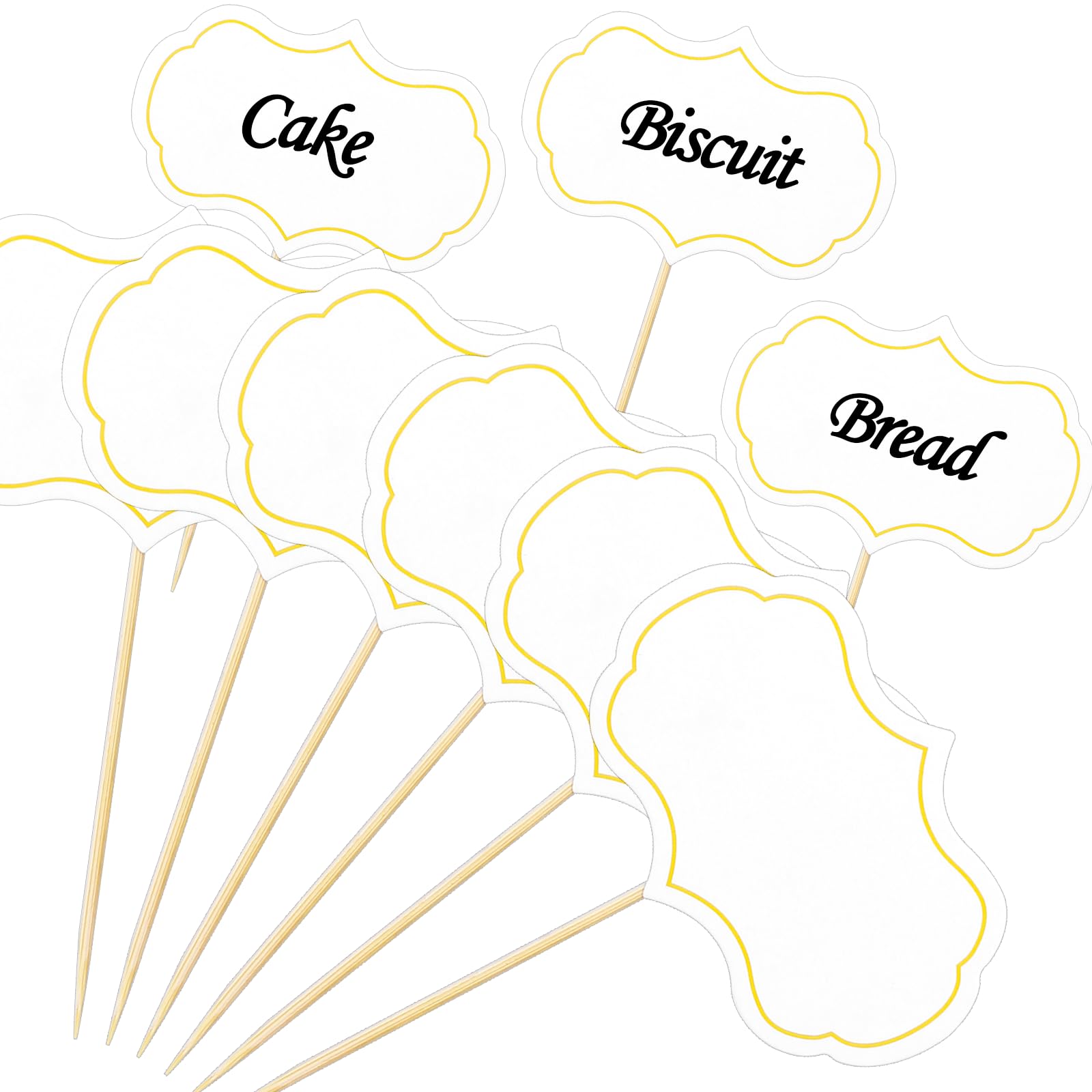 Mozeat Lens56 Pieces Cheese Markers for Charcuterie Board White Blank Toothpick Flags Party Buffet Food Labels Name Tags Appetizer Signs Cupcake Toppers Picks for Wedding Birthday Party Decorations