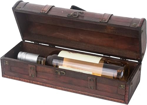 HMF Vintage Decorative Wooden Gift Box with Lid | For 1 Bottle of Wine | Landscape Format | Spain - 2