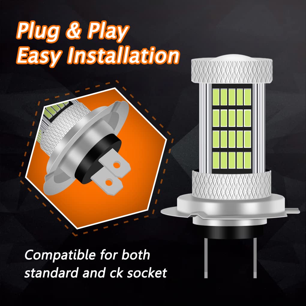 order H7♡ Amazon.com: GLOFE 92SMD 4014 LED Chips 8000K Ice Blue H7 LED Fog
