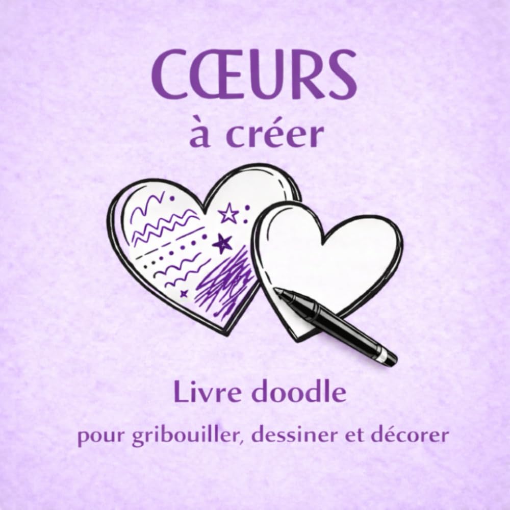 Cœurs à créer: Livre doodle pour gribouiller, dessiner et décorer librement; Pour les enfants, les adultes et les amoureux
