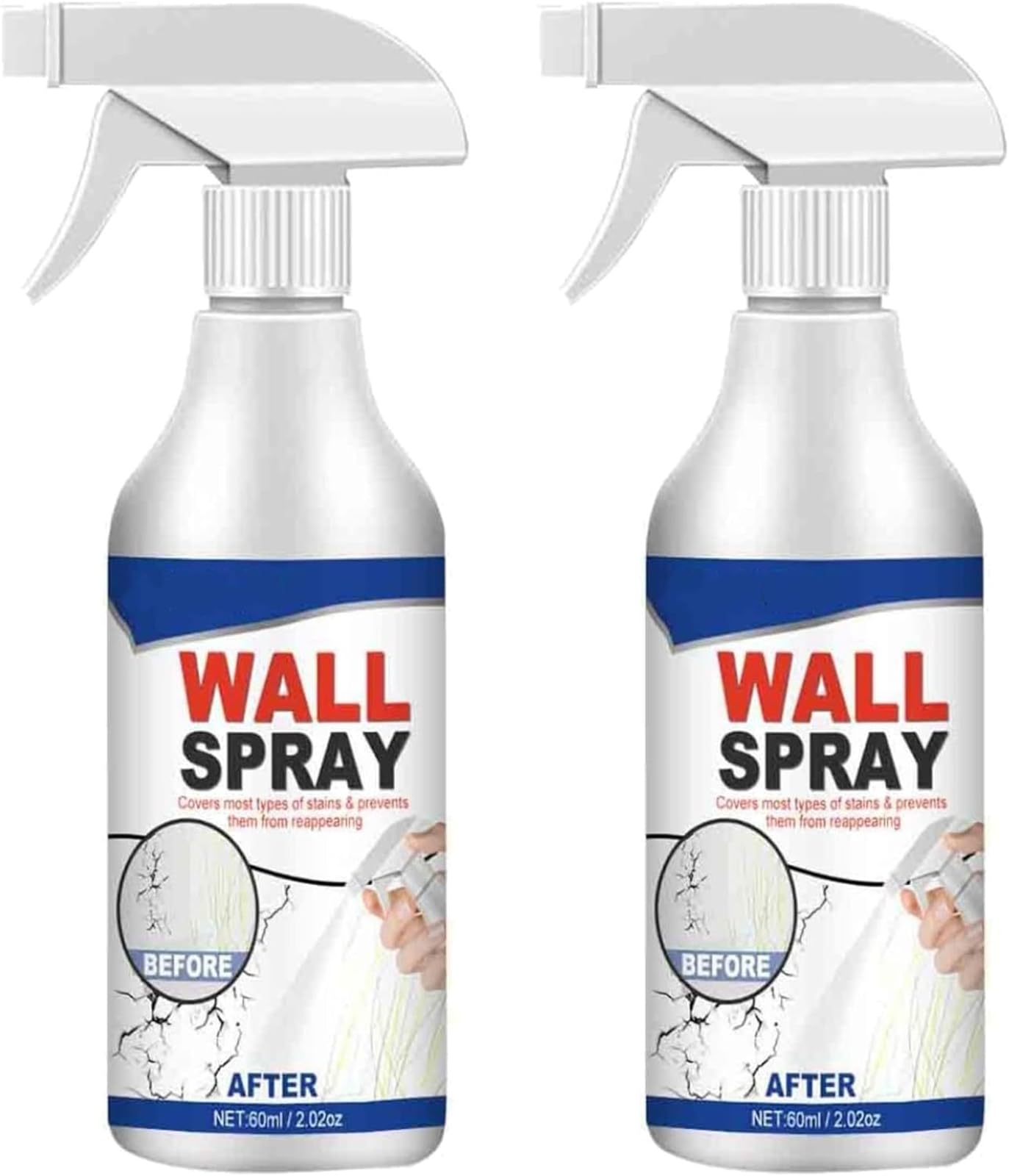 Versatile Wall Repair Paint Wall Spray Paint, Water-Based Paint White Peel, Stain Remover for Wall Ceiling, Covers Up Stain Sealing Ceiling Paint,Magic Wall Repair Spray,Suitable for Wall Cracks (2)