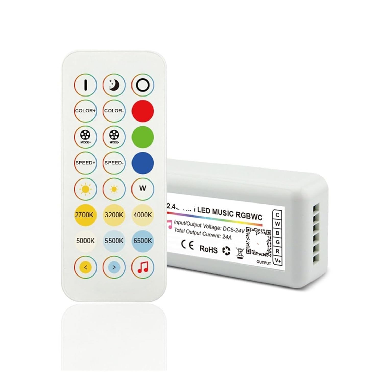 DC5-24V LED Controller 2.4G Remote Control 5050 CCT RGB RGBW RGBCCT LED Light Strip dimmer(Single Color)