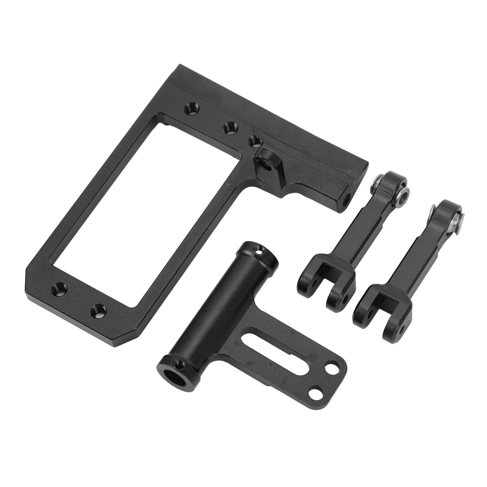 Pilipane RC Servo Mount Pull Rod Kit Aluminum Alloy Hydraulic Steering Linkage Rod Set for VP F10 1/10 RC Cars Black