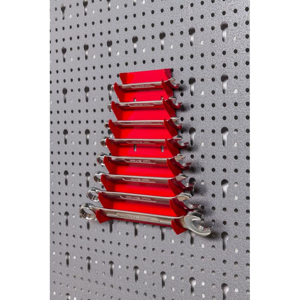 Kreher 2 x Werkzeugwand, Lochwand aus Metall mit Haken Sortiment 14 Teile. Jede Werkzeugwand mit Maß 120 x 58 cm. Graphit Grau