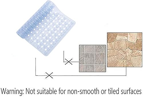 Miniatura 6 de Tapete de ducha antideslizante para bañera, tapete de baño antideslizante para baño, tapete de ducha con ventosas, 34.5 x 15.5 (transparente)