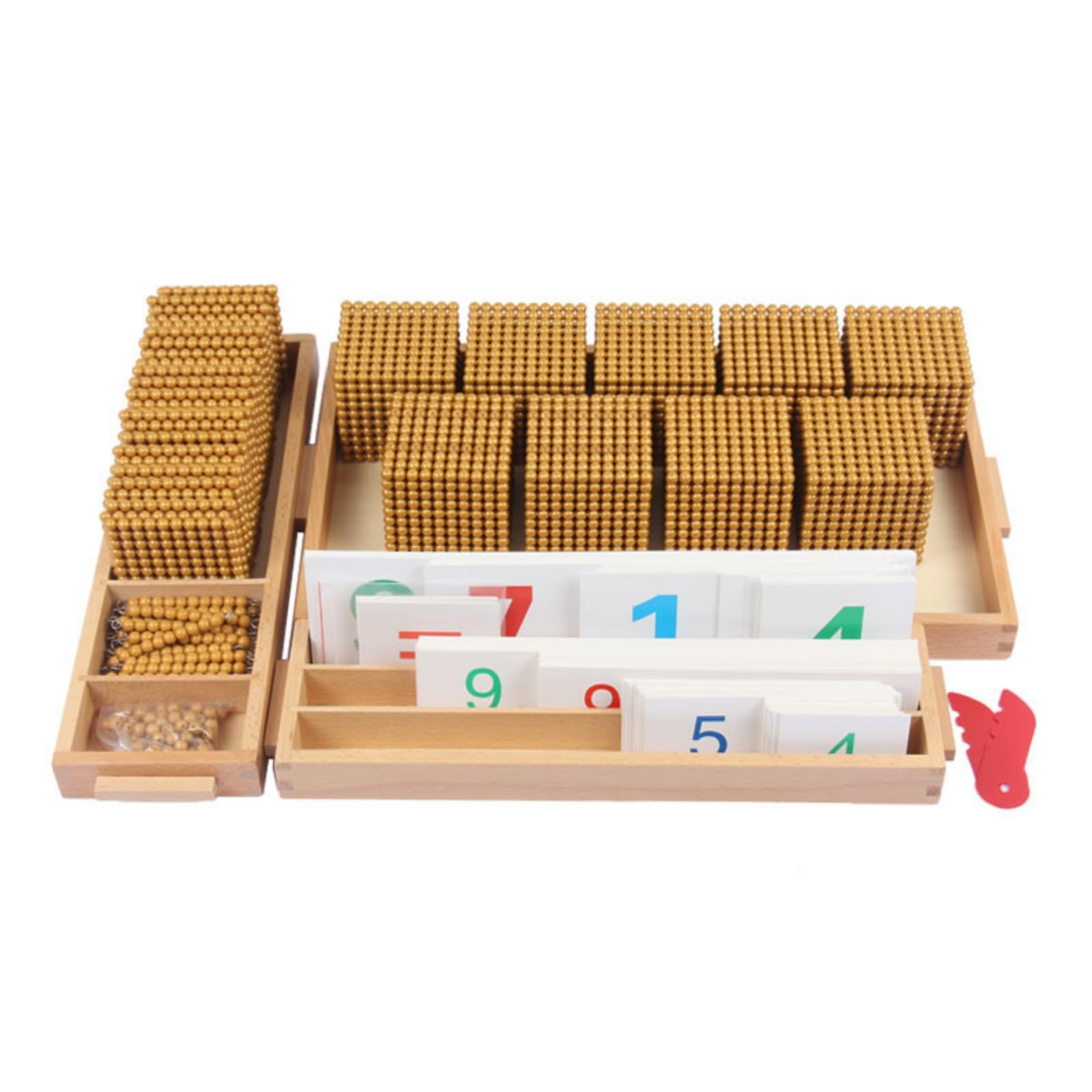 Juego Educativo Auto-Dirigido Base Diez Plástico Set Números y Símbolos Preescolar Aprendizaje, Dorado, Dorado