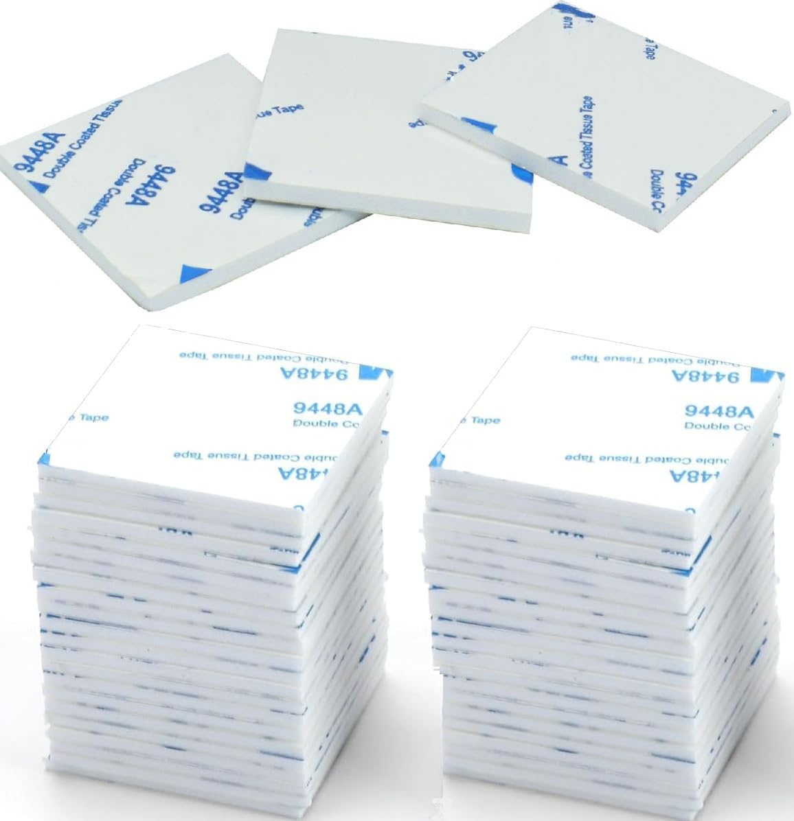 CANOPUS White Double Sided Sticky Pads Heavy Duty, 48PCs 40mm x 40mm, Waterproof Sticky Back Foam Pads, for Wall, Number Plate, Dashcam