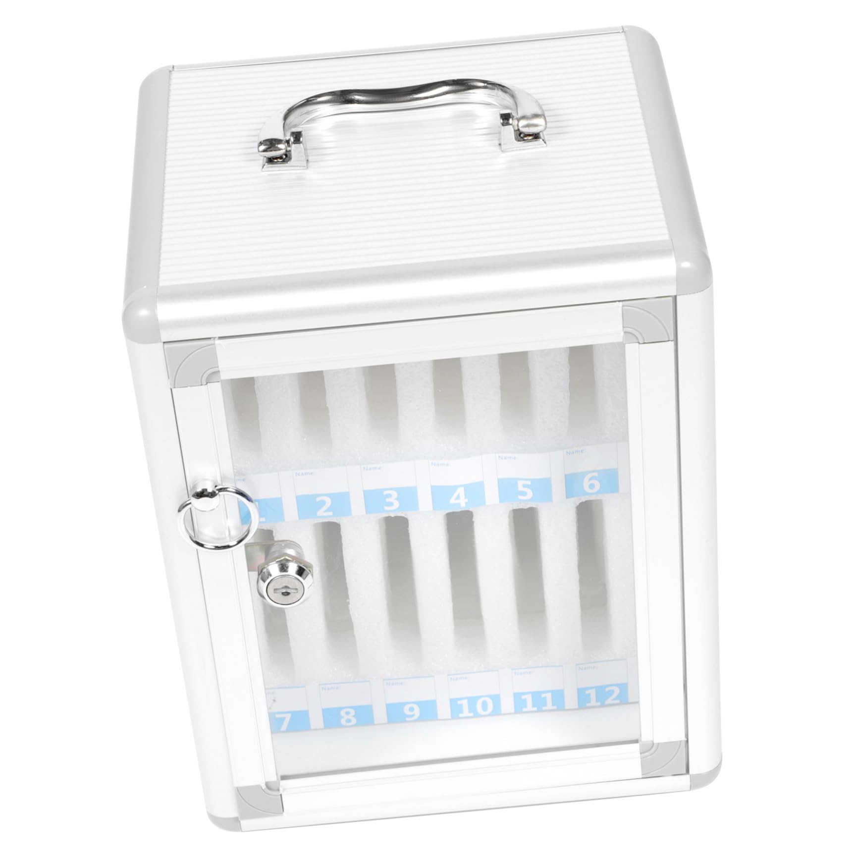 BCOATH 1pc Mobile Phone Safe Conference Office Phone Storage Calculator Holder Locking Storage Cabinet Mini Locker Desktop Stand Classroom Phone Holder Cell Phone Storage Aluminum Frame