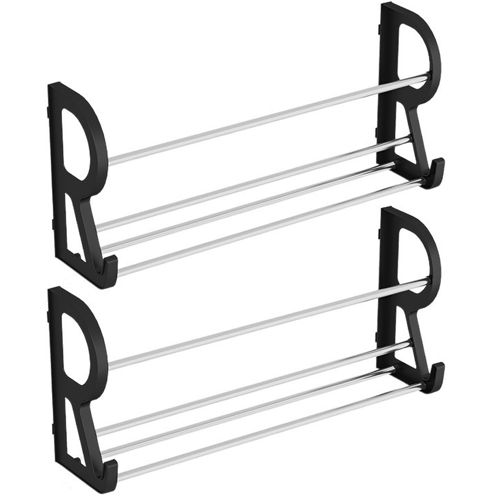 Hbbgdiy 2 Packs Wall Mounted Shoe Rack Organizer 15.8 Inch Heavy Duty No Drilling Shoe Holder Shelf for Door Entryway Closet Bedroom Space Saving Storage