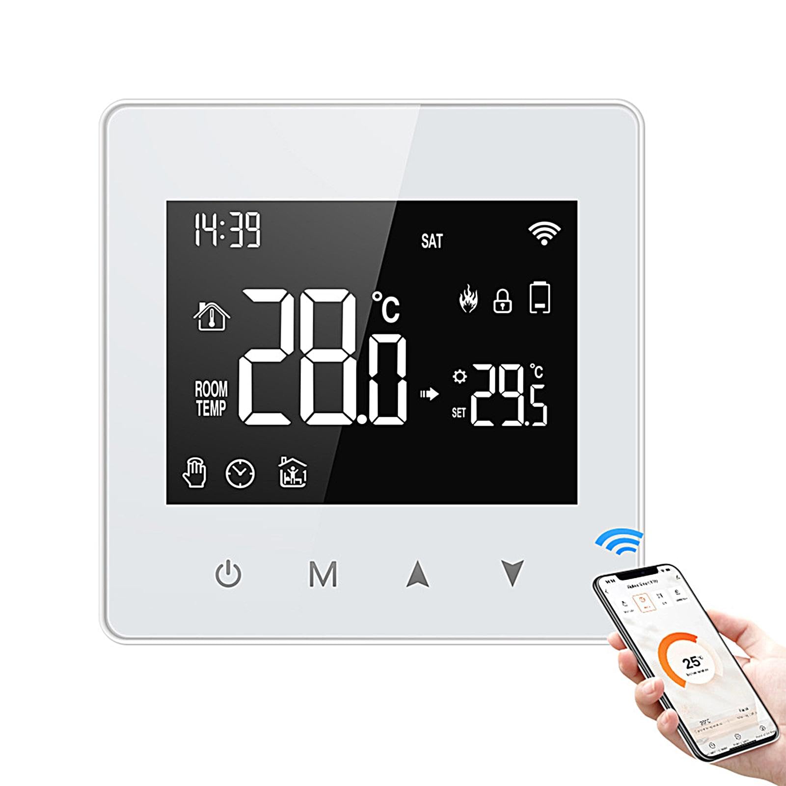 WiFi Thermostate - Haus Thermostat Smart Thermostat | Home Programmierbare | Thermostate, Programmierbarer Heimthermostat, Haushaltsthermostate Batteriebetrieben, Digitales Thermostat,