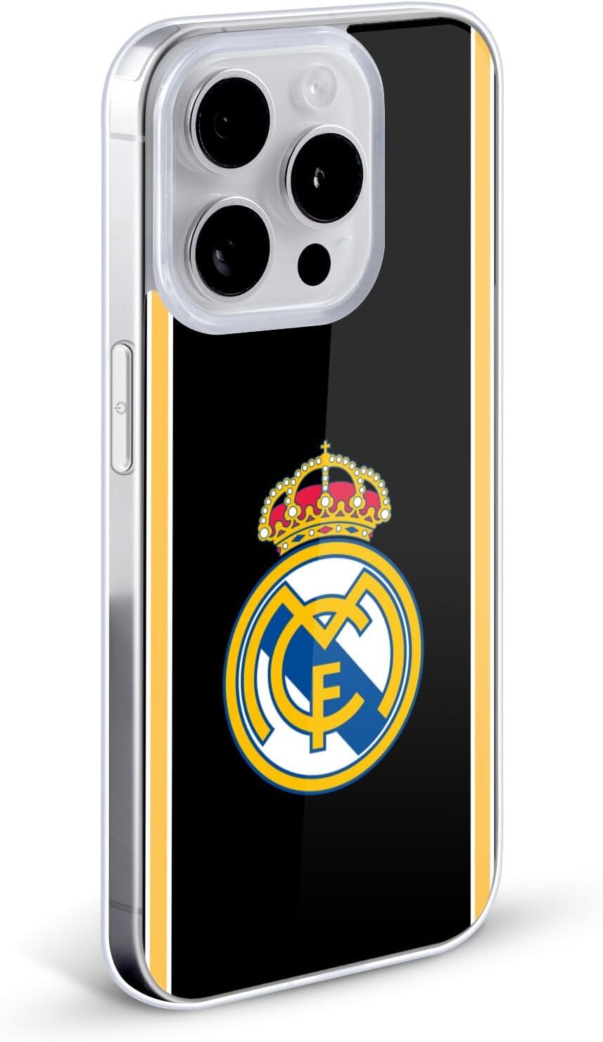 Head Case Designs Officially Licensed Real Madrid CF Bring Back 99/00 Black Retro Gel Case [Military Grade Protection] Compatible with Apple iPhone 16 Pro Max