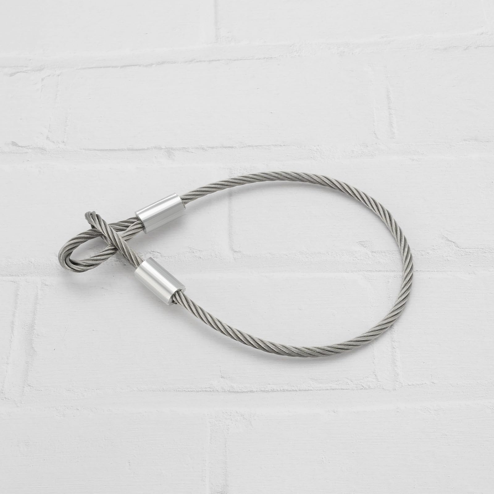OTOTEC 2 câbles en acier inoxydable à double extrémité à anneau, 50 cm, 6 mm, résistance 2300 N, charge 220 kg, corde de sécurité de voyage