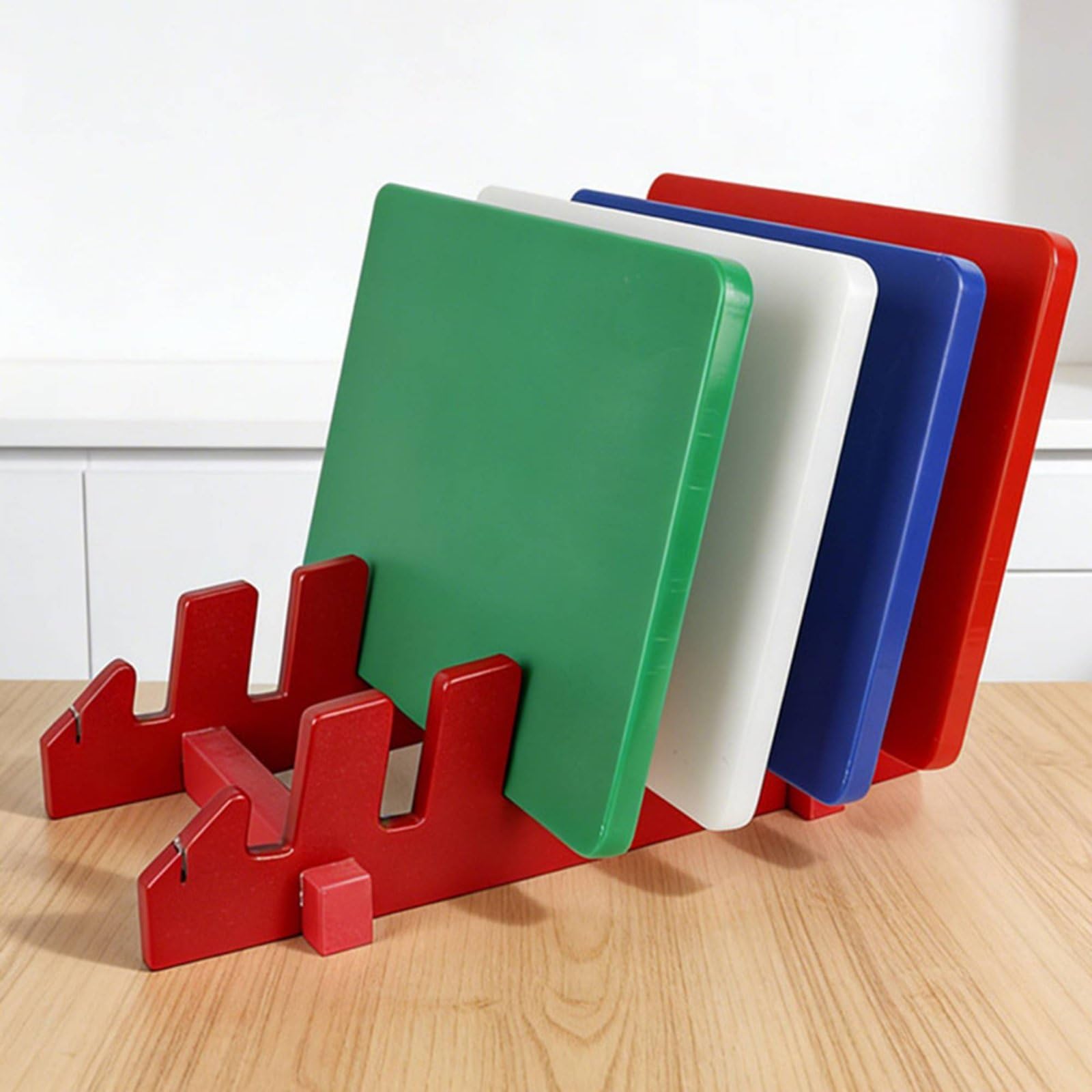 Küchenregal Choppingboardhalter Deckelablage Küchengerätehalter Trennregal mit Separaten Fächern für Geordnete Aufbewahrung für Wohnküche Arbeitsküche Büro, Weiß, 6-Slot