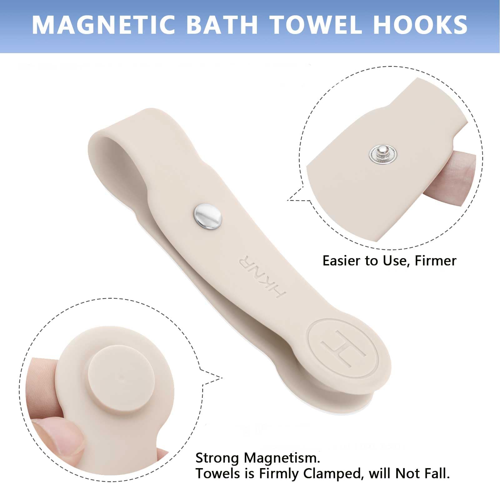 2 Pcs Strong Magnetic Towel Clips for Kitchen, Waterproof Silicone Towel Holder, Multi-Purpose Clips for Bathroom, Kitchen, Outdoor Use