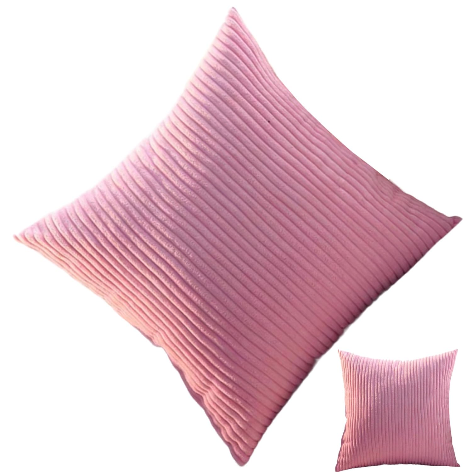 ILiemao 2 Pack Corduroy Soft Decorative Square Rectangle Throw Pillow Cover 60x60 50x70 80x80 cm Cushion Covers Pillowcase, Home Decorations for Sofa Couch Bed Chair(W26,2pcs 65x65cm)