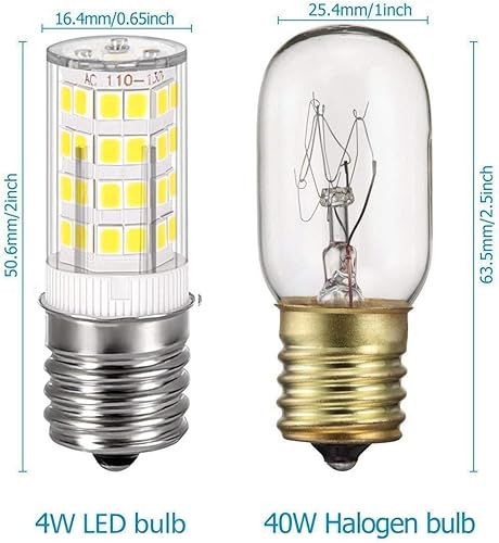 Miniatura 2 de fuda lamp Bombilla LED E17 Kei 125 V 40 W equivalente a microondas bombillas para horno no regulables, blanco cálido, 3000 K, paquete de 2