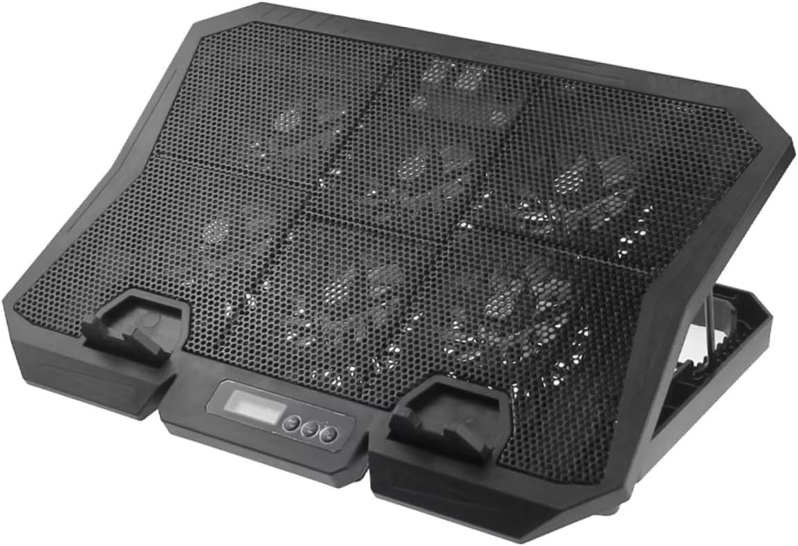 Laptop Cooling Pad with Fan 15.6-inch Quiet Laptop Cooler Stand Adjustable Speed Blue LED Light for Gaming and Office Use