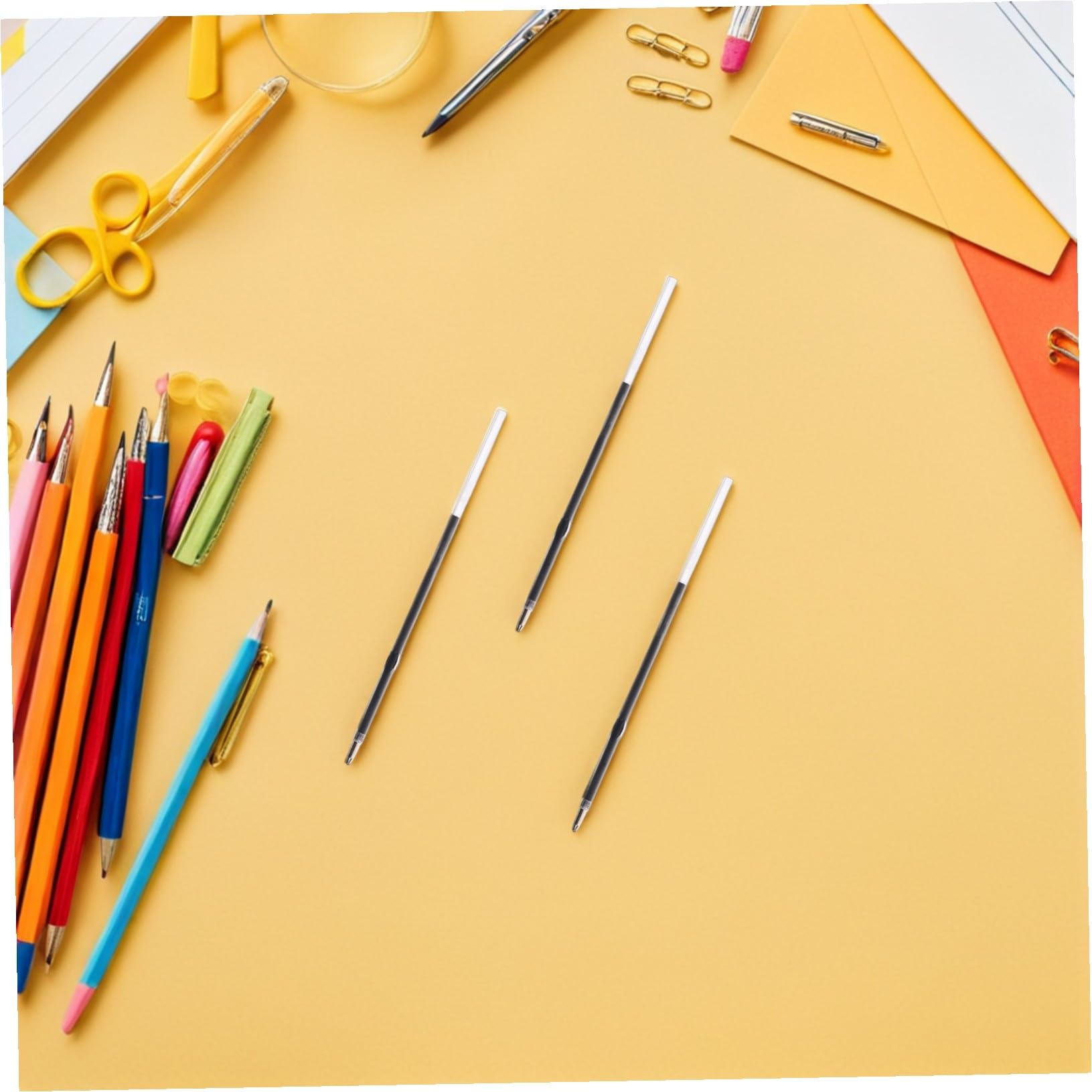 400 Pièces Recharge Stylo Bille Noire pour Stylo Rétractable Encre Lisse pour Bureau École et Prise de Notes