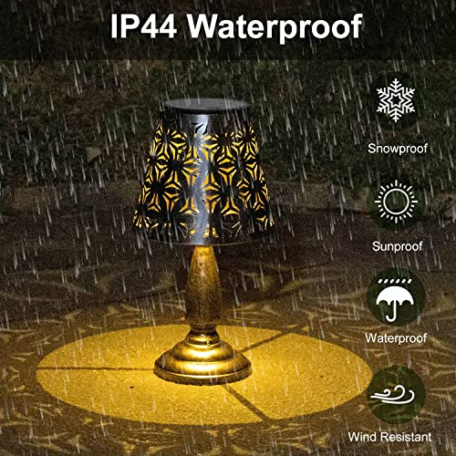 Outdoor Solar Table Lamp, Metal Waterproof Solar Powered Patio Outside Decorative Table Lamp For Garden Courtyard Yard Indroor Frontdoor #TOP3
