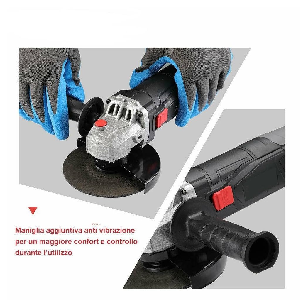 SMERIGLIATRICE ANGOLARE 750W Flex FRULLINO 125MM 6 Dischi E Manico Regolabile - 30864