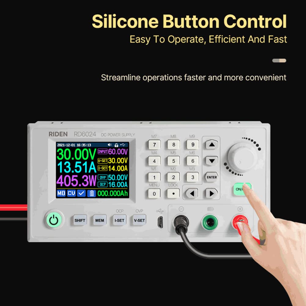 Einstellbare digitale Konstantspannungsstromversorgung 24A 12V 36V 48V 60V 2,4-Zoll-Farbdisplay PC-Softwaresteuerung Mobiltelefon-APP-Steuerung