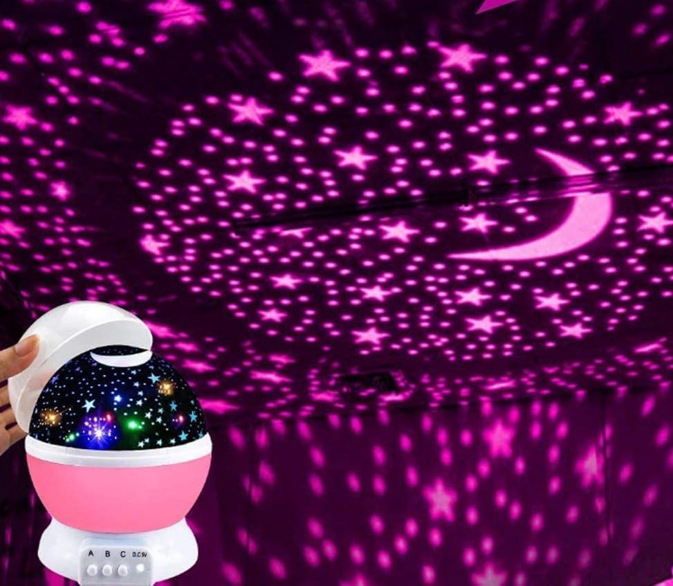 Image of Star Night Light Projector, Multi-Color LED Galaxy Lamp with 15 Lighting Effects, USB Powered, Rotating Star Moon Ceiling Projector for Bedroom, Kids Room