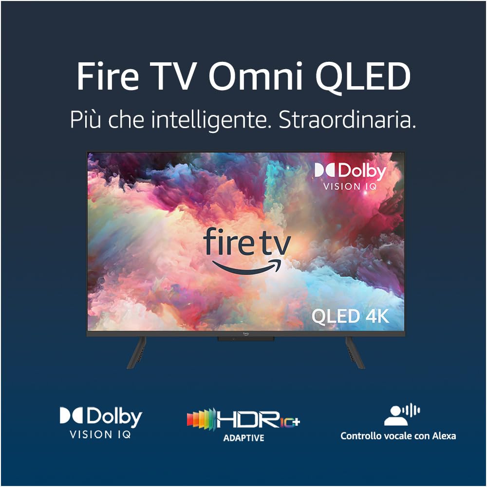 Amazon Fire TV Serie Omni QLED | Smart TV 4K UHD, Dolby Vision IQ, comandi vocali con Alexa, 43“