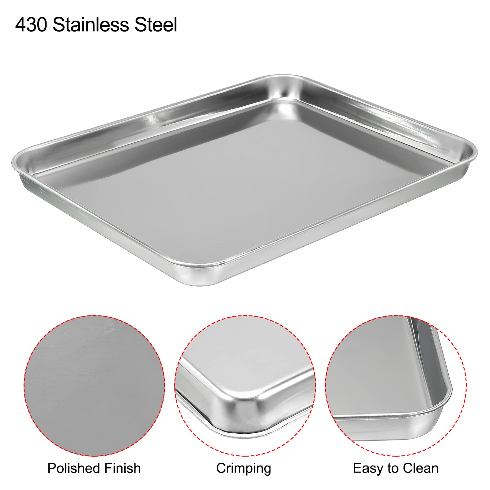 PATIKIL 430 Acciaio Inox Vassoio 31x24cm Strumento Attrezzo Laboratorio Tipo Piatto Rettangolare
