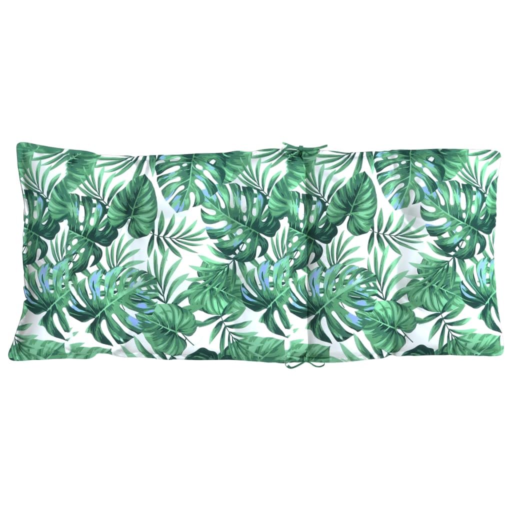 vidaXL Lot de 4 Coussins de Chaise à Dossier Haut, Galette de Siège Imperméable, Coussin d'Extérieur Anti-Glissement Jardin Terrasse, Modèle de Feuille