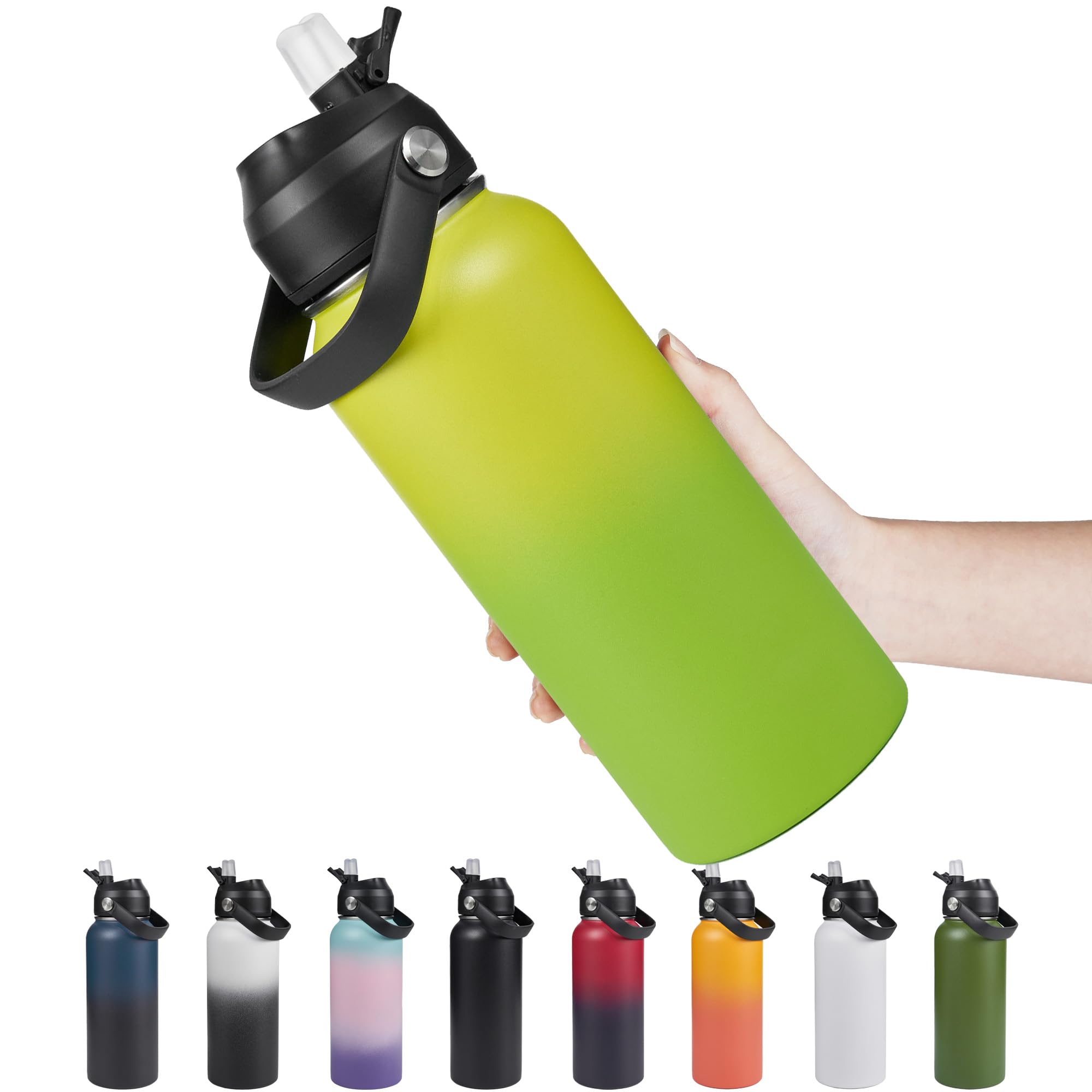 Kerilyn Stainless Steel Insulated Water Bottle, 32oz Double Wall Vacuum ...