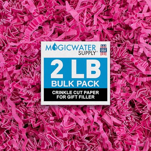 MagicWater Crinkle Cut Paper Gift Basket Filler - 2 LB - Pink