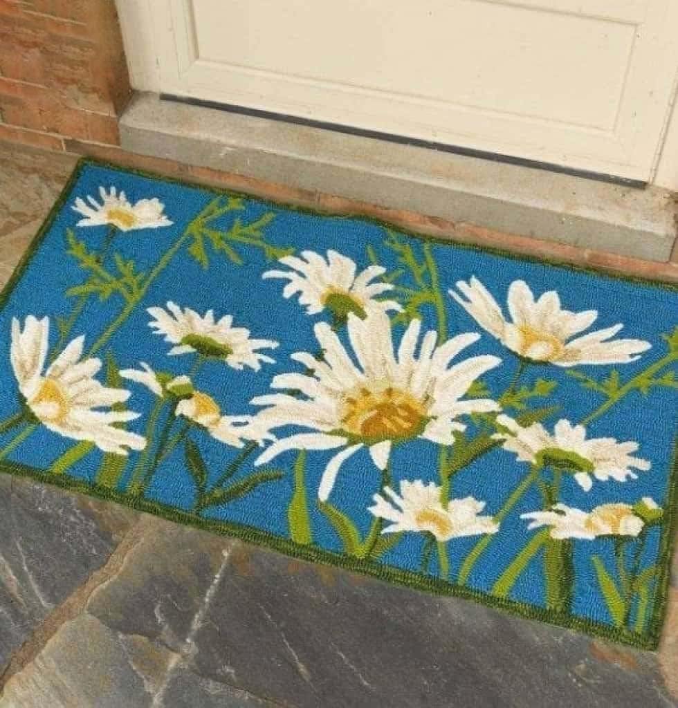 Paillasson extérieur entrée marguerite tapis brosse essuie-pieds antidérapant