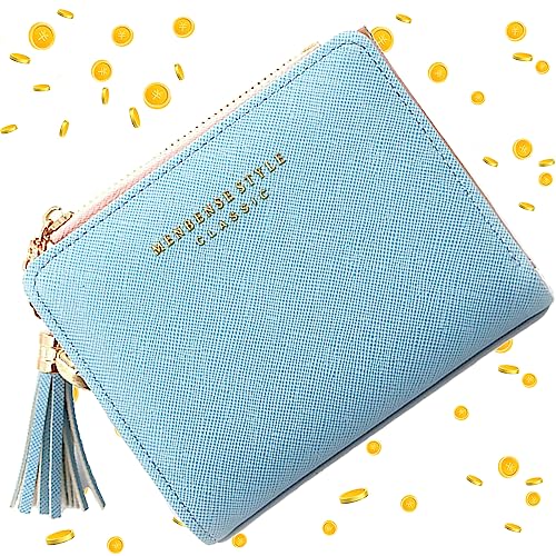 MAMIAN Portemonnaie Damen, Elegantes Damen Portemonnaie Klein in Blau,...