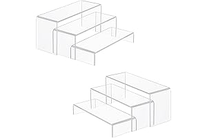 HBlife 6pcs Tall Acrylic Display Stand Multi-Purpose Clear Showcase Shelf