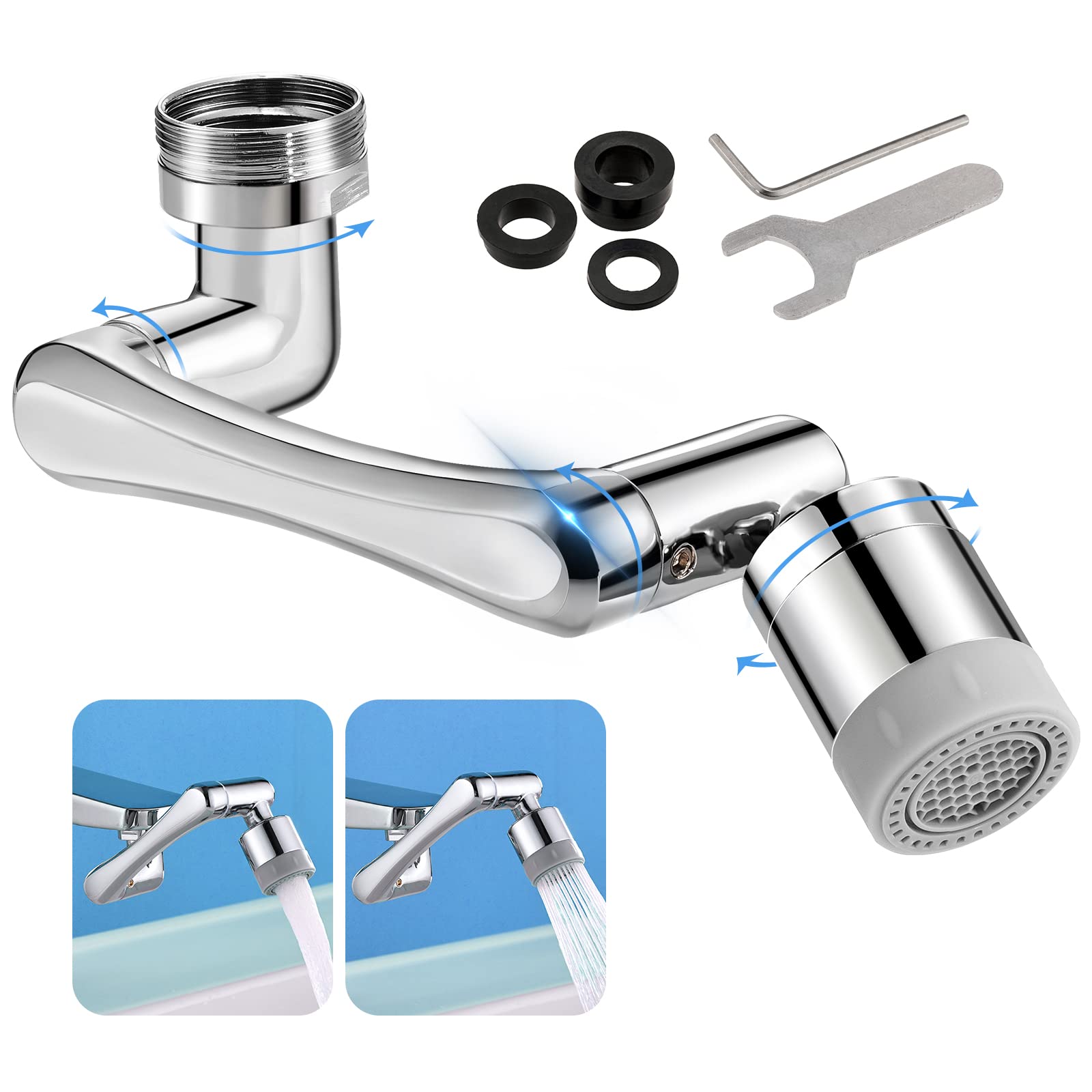 Buy Spurtar 1440° Degree Faucet Aerator Swivel Kitchen Sink Big Angle