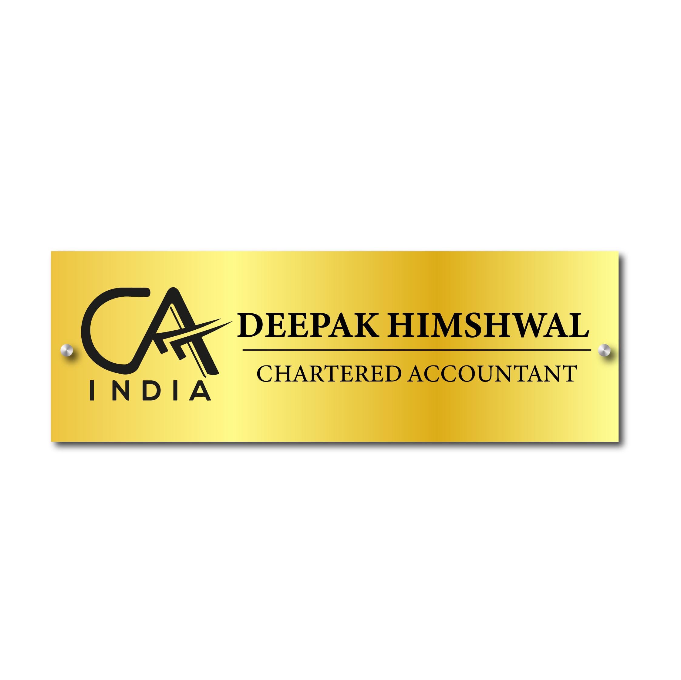 CA Name Plate For Office, Home Entrance | Customized Acrylic Name Board | Outdoor Indoor House, Office Flat Size 12 x 4 In-image-12