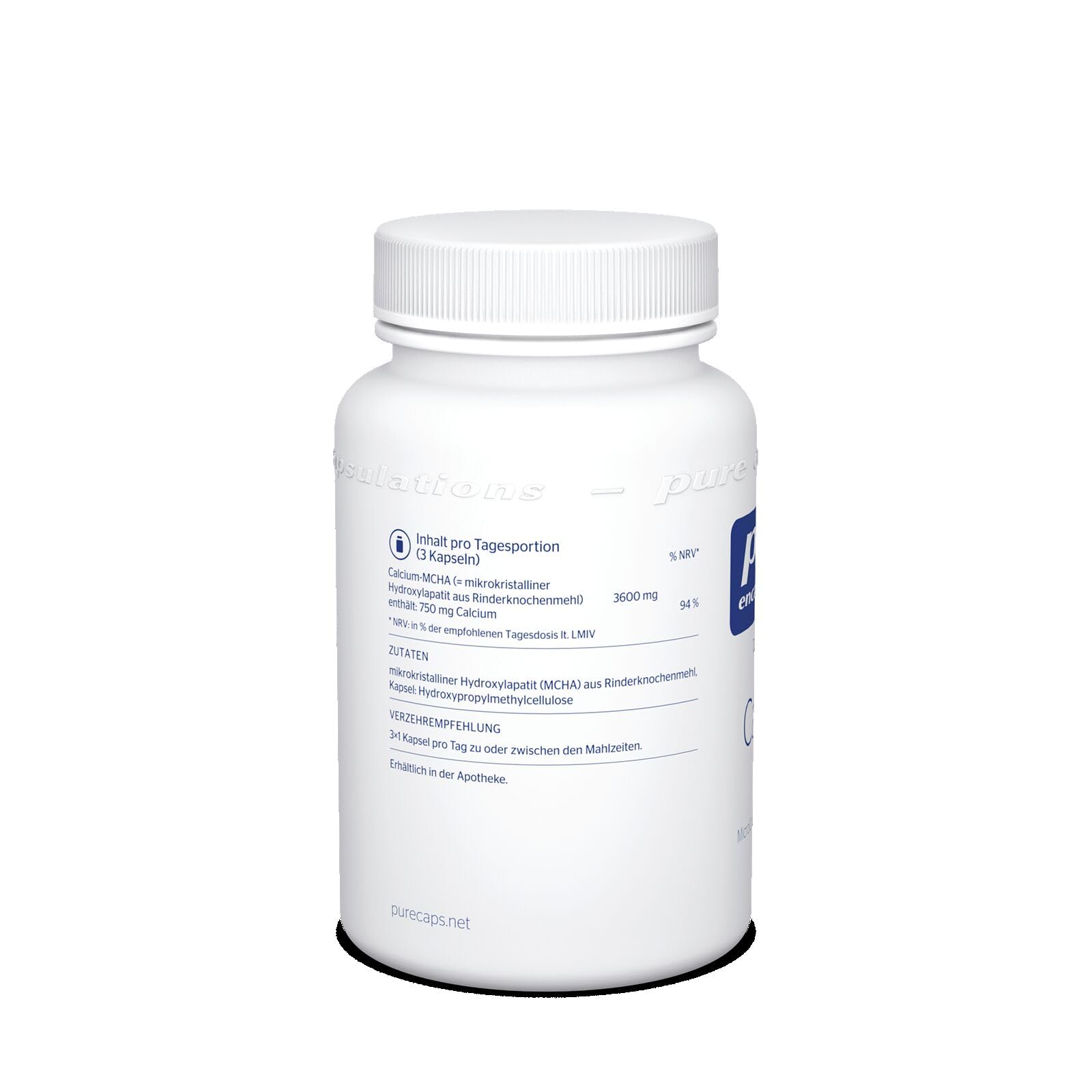 Pure Encapsulations - Calcium MCHA - Mineralstoffe zur Unterstützung der Knochen und Zähne - 90 Kapseln