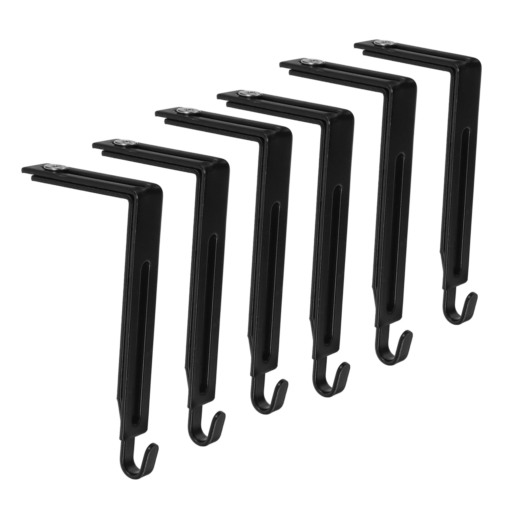 BELLIFFY 6pcs Door Cabinet Hook Cabinet Door Hooks Cabinet Hooks Hanging Hooks Office Storage Cabinet Lockers Holder Over The Door Hooks Handles Partition Hanger Heavy Duty Hook Iron Black