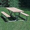 Pilot Rock Galvanized Steel DIY Picnic Table Frame Kit, Non-Tip, Fits 6-8 Ft Wood Planks #3