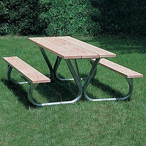 Pilot Rock 6 Foot Outdoor Heavy Duty Galvanized Steel Metal Non Tip And Non Trip Picnic Table Legs Kit For Backyard, Park, Or Camp Dining (Frame Only) #TOP2