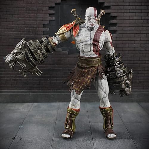 God of War Figures, Kratos Figure Statue 18cm/7inch Ultimate Kratos Figurine PVC Anime Game Character Model for Anime Fans