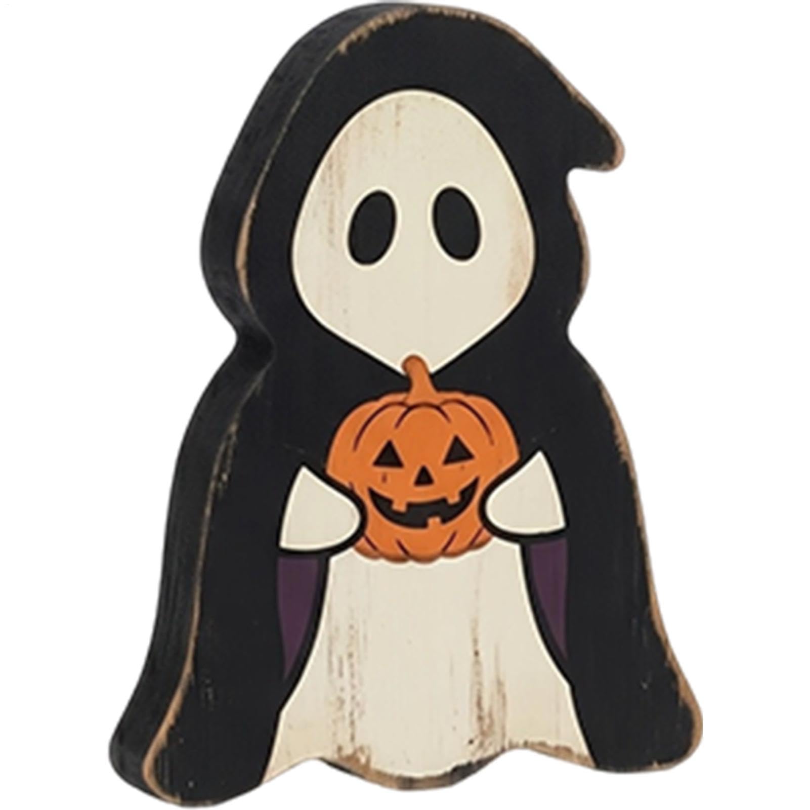 Halloween dekoracja tacy piętrowej Straszna, Upiorna, Ręcznie Wykonana | Upiorne Znaki Centralne Z Duchem Na Ganek Do Domu Do Salonu W Farmhouse Korytarz
