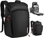 Sac à Dos K&F CONCEPT, Sacs à Caméra Étanches de Grande Capacité 25L | Sac à Caméra avec Compartiment pour Ordinateur Portable de 15,6" Compatible avec Canon/Nikon/Sony/DJI Drone Sac à Dos de Voyage, Noir-Rouge