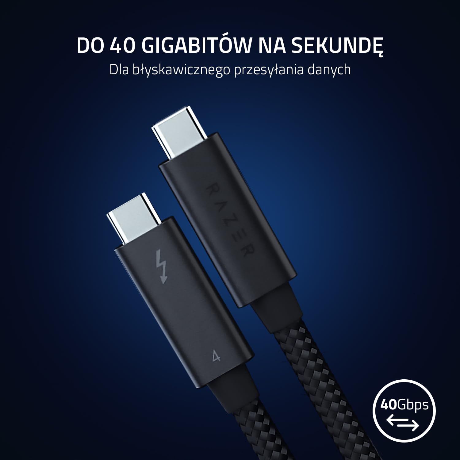 Razer Kabel Thunderbolt 4 (2,0 m) 40 Gb/s 8K Czarny