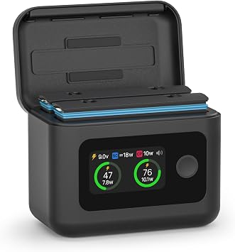 MYAKON Battery Charger for Insta360 X5, LCD Display 27W Intelligent 5-in-1 Two Way Fast Charging Case for Insta 360 X5 Battery, Dual Channel Fast Charger Hub for Insta360 X5 Accessories