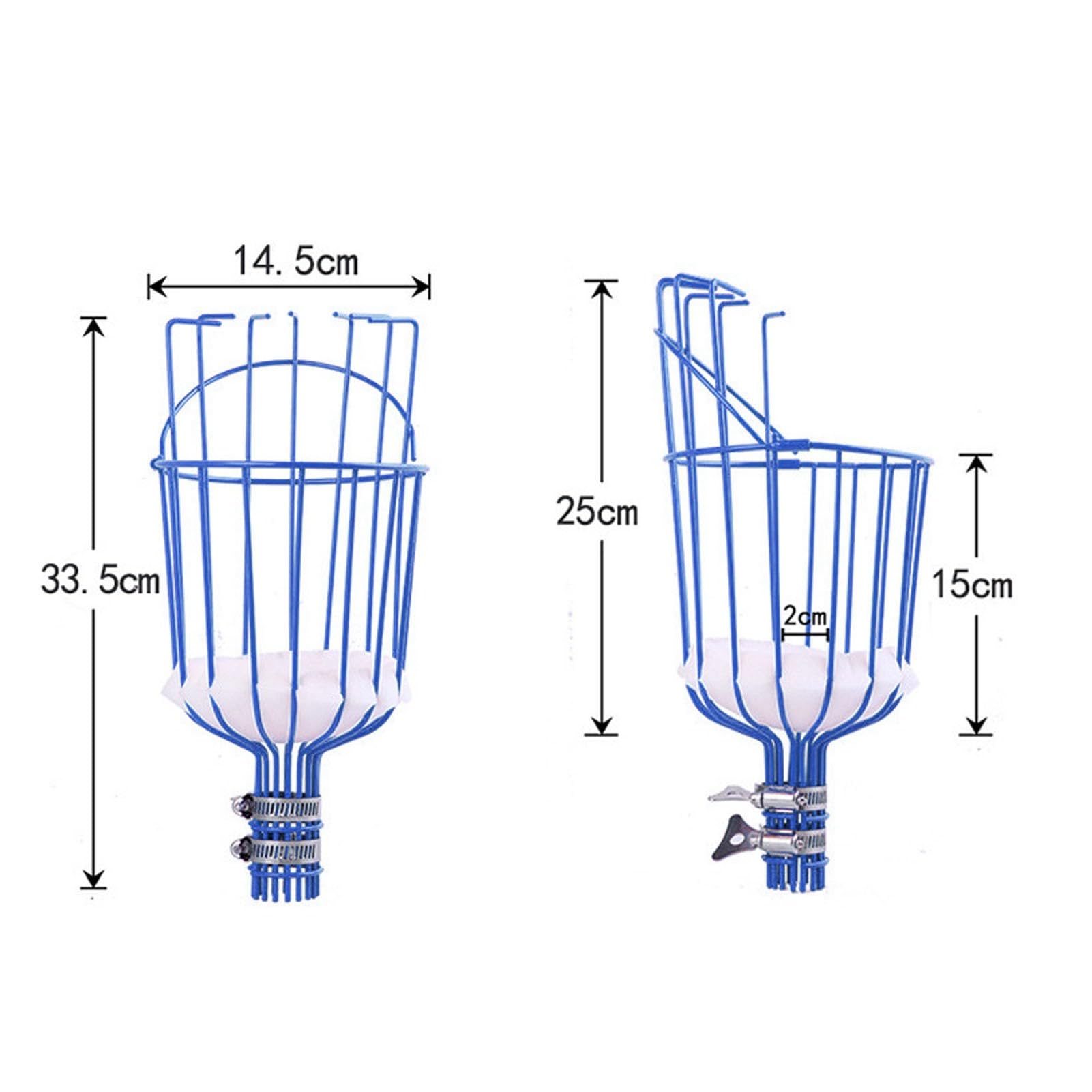 Cesta Cosechadora de Frutas, Herramienta de Recolección de Huerto, Accesorio para Cosechadora de Frutas, Herramienta Recolectora de Frutas Ajustable con Cojín para Evitar (BLUE)